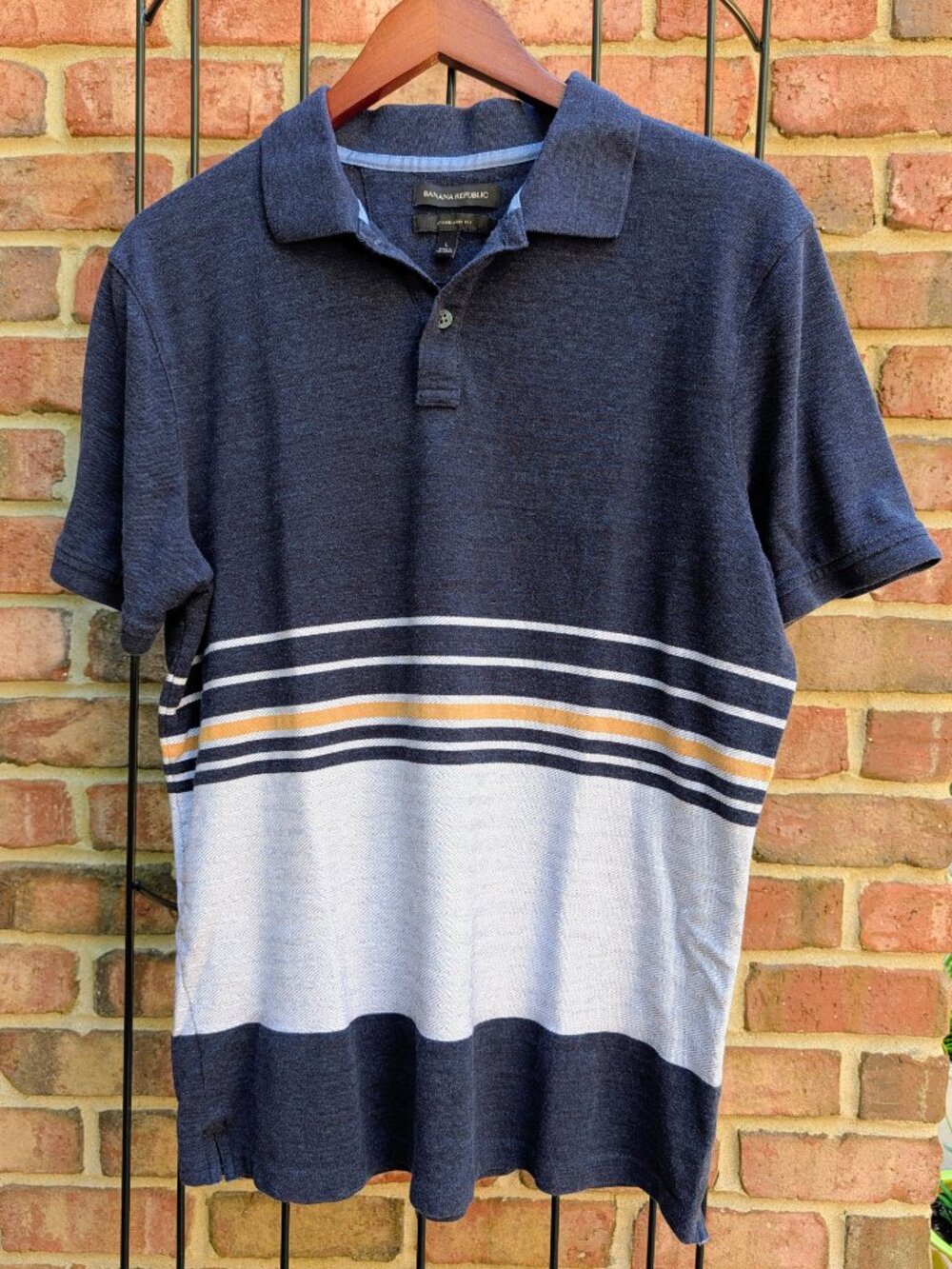 Banana Republic Standard Fit - Navy Polo Men's Shirt - Size L
